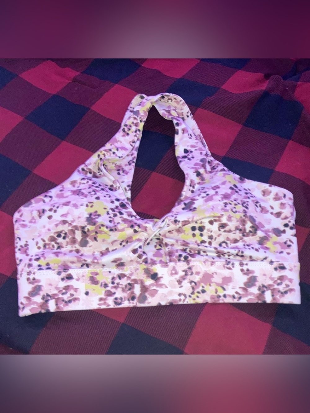 Fabletics Floral Pastel Racerback Sports Bra
